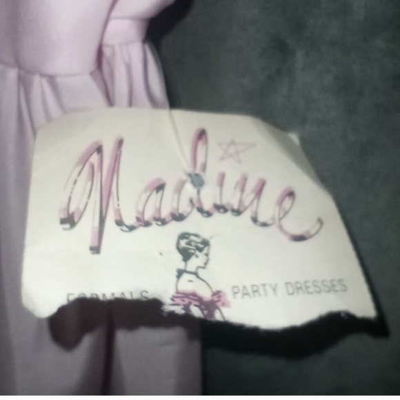 Vintage 80s Nadine Pink with Black Lace Strapless Prom Dress Size 9 NWT - Picture 5 of 16